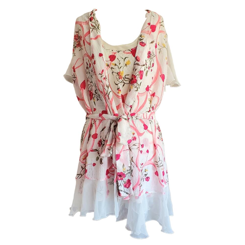 1980's Gold Label Victoria's Secret Sweetheart Robe & Slip Set Vintage - Medium